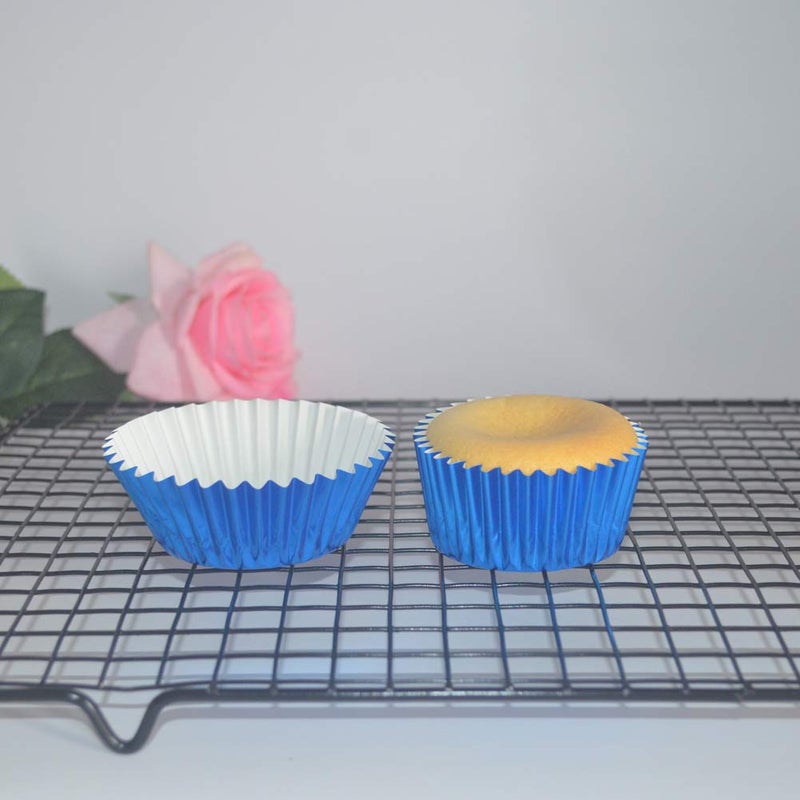 Huaswan Sky Blue Foil Cupcake Liners Standard Paper Baking Cups for Party, Birthday and More, 120-Count - Image 4